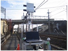 The 5G base station installed along the railway